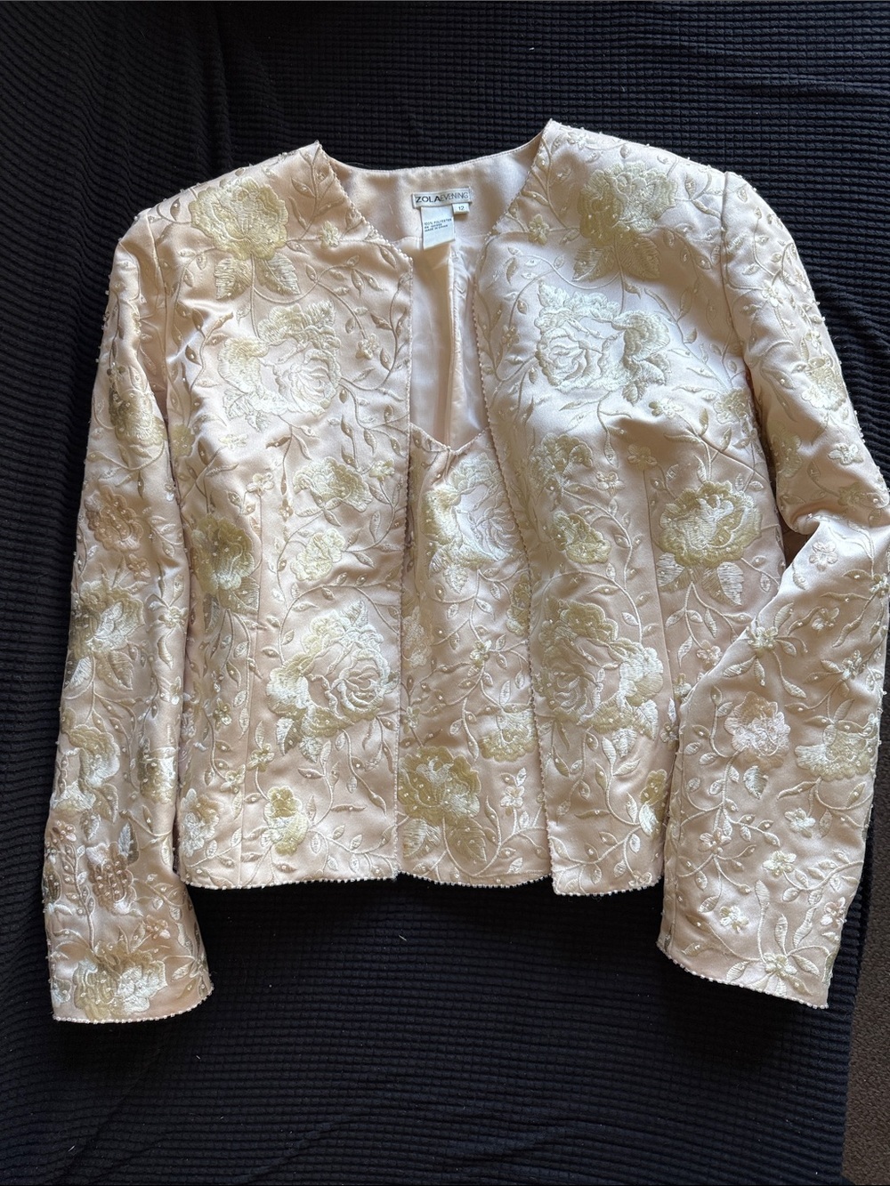 Vintage Zola Evening Embroidered Beaded Jacket Bustier Set 12